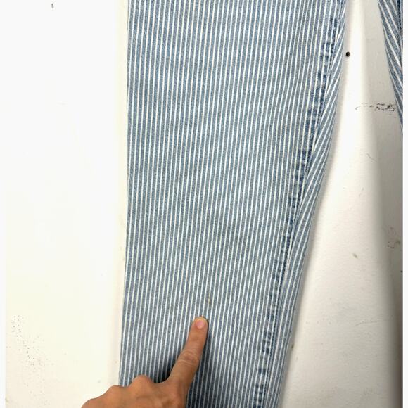 Madewell Striped High Rise Skinny Crop Stretch Jeans Preppy Coastal Classic 24 - Picture 5 of 11